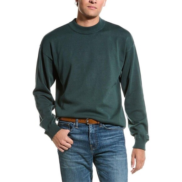 HUGO BOSS Sweater Mens XXL Green Pullover Crew 100% Cotton Logo SAN MATIA $178 - Picture 1 of 9